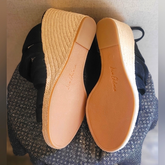 EUC Sam Edelman black wedged sandals Size 10 - Picture 4 of 5